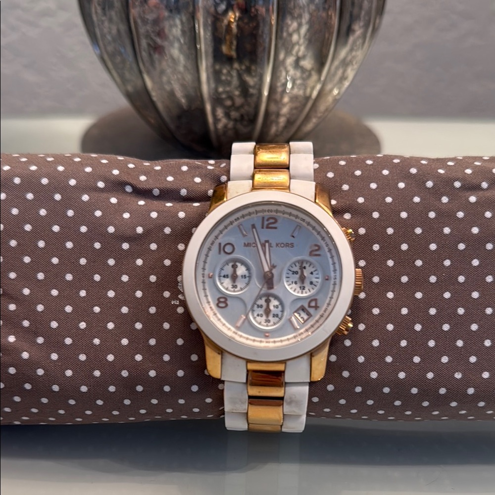 Michael Kors Gold/White Watch